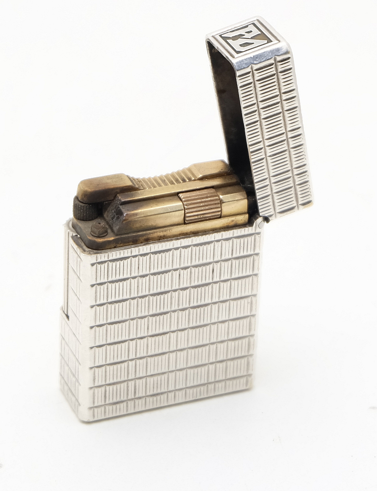 ​Dupont Line 1 Gas Lighter Silver Plated Works good! Fully Serviced! - 4