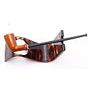 Nice Brown Unsmoked Ceramic French Vintage Tobacco Smoking Pipe - 1 small