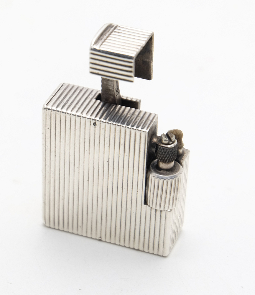 Chanteloup Paris Solid Silver Petrol Lighter Art Deco RARE! 1930-1940s Works! - 10