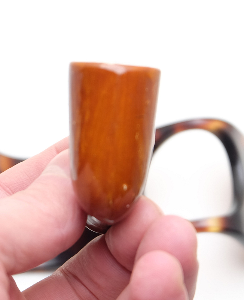 Nice Brown Unsmoked Ceramic French Vintage Tobacco Smoking Pipe - 8