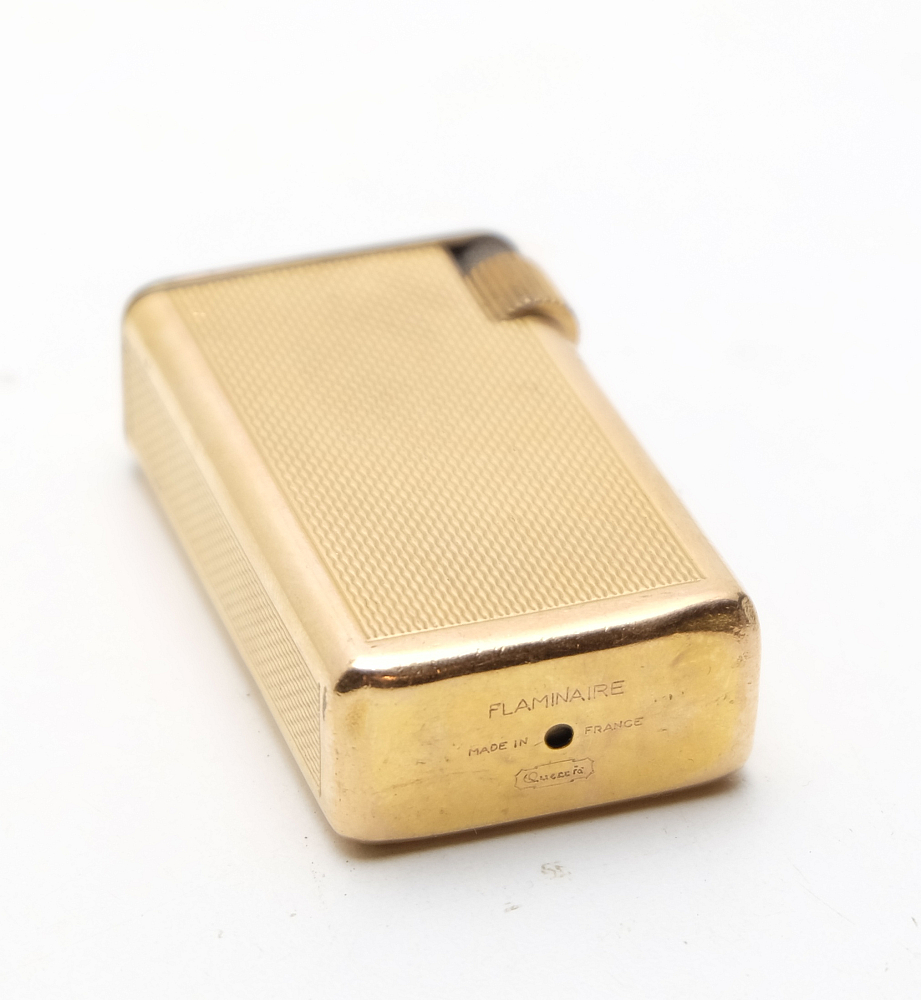 ​Flaminaire Quercia Gold Plated 10mk 1950s Gas Vintage Lighter Works good! - 5