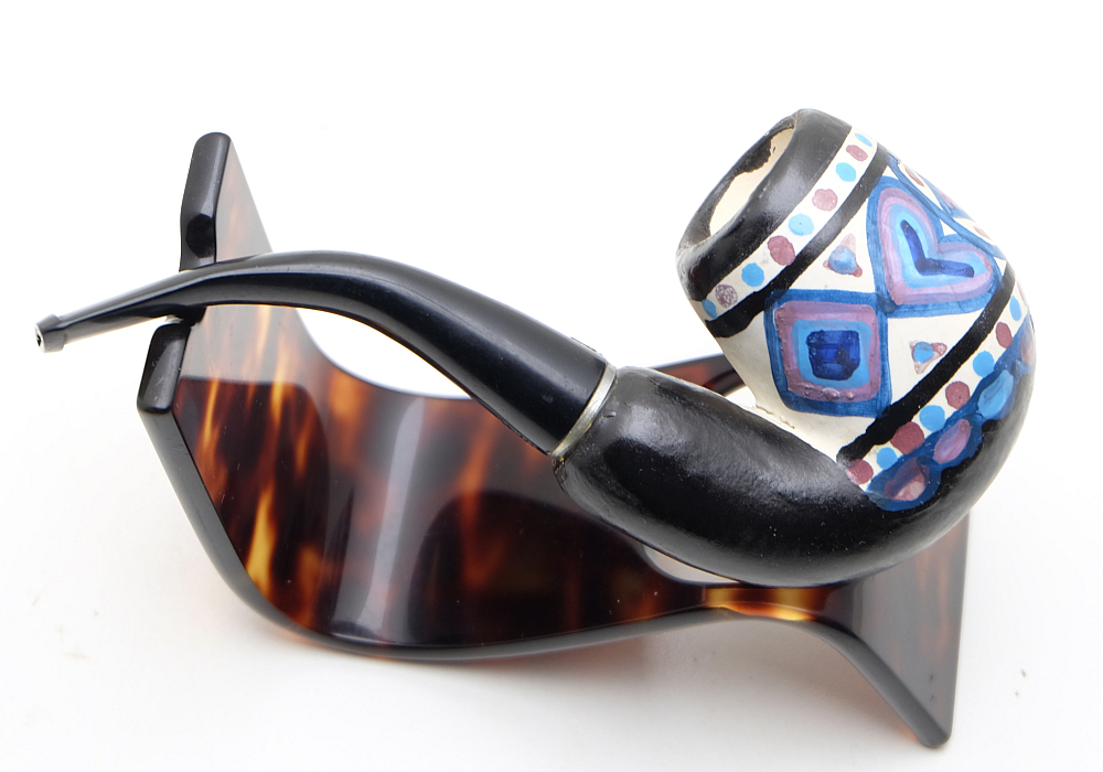 Nice Unsmoked French Ceramic Tobacco Smoking Pipe - 1