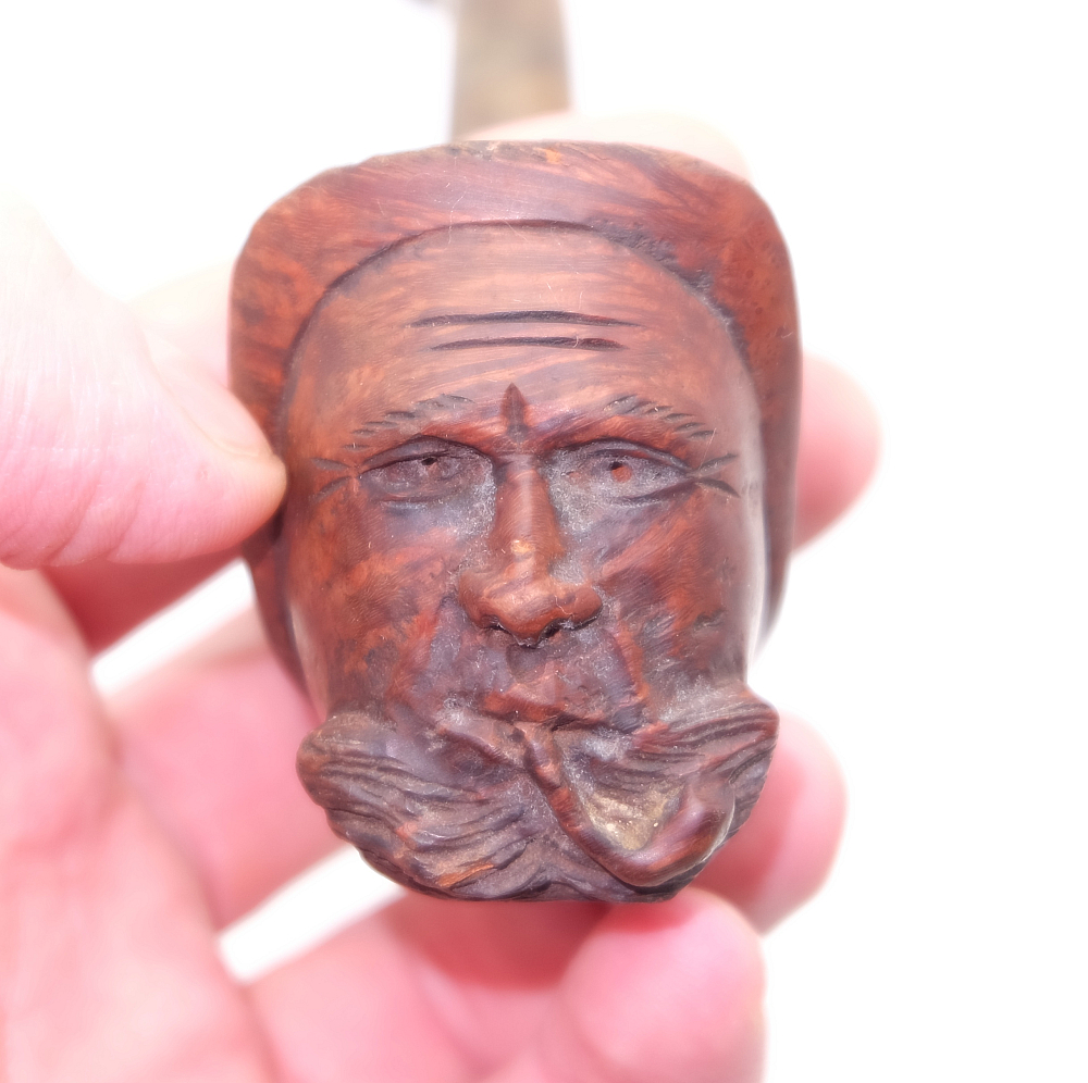 ​Pipe Smoker Head Vintage Smoking Tobacco Pipe France - 1