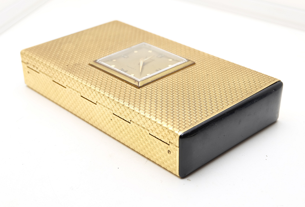 Lancel Cigarette Box With Clock/Alarm Works Good! With small crack un plastic! - 3