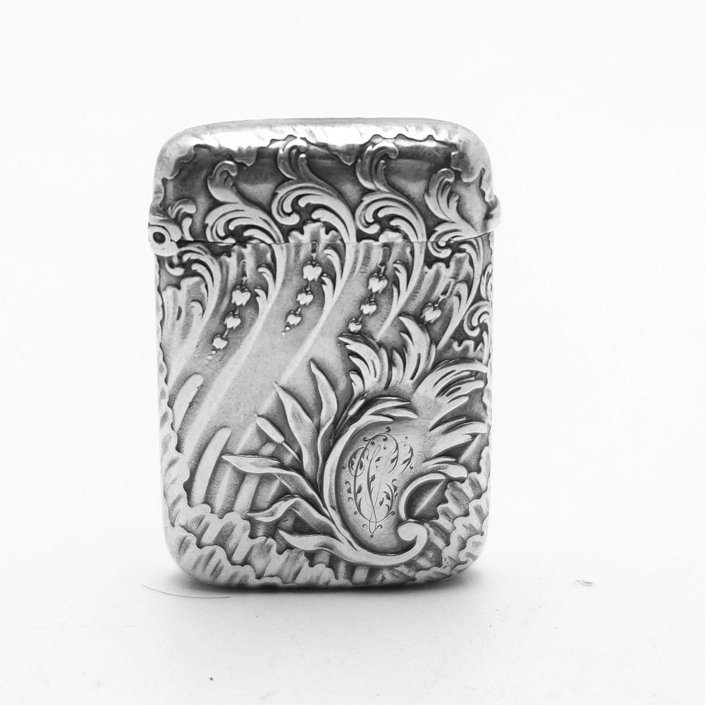 Solid Silver Antique France Matchbox Case Rare! - 1