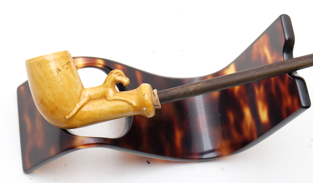 ​Nice Antique Long Black Ceramic Vintage Tobacco Smoking Pipe - 2