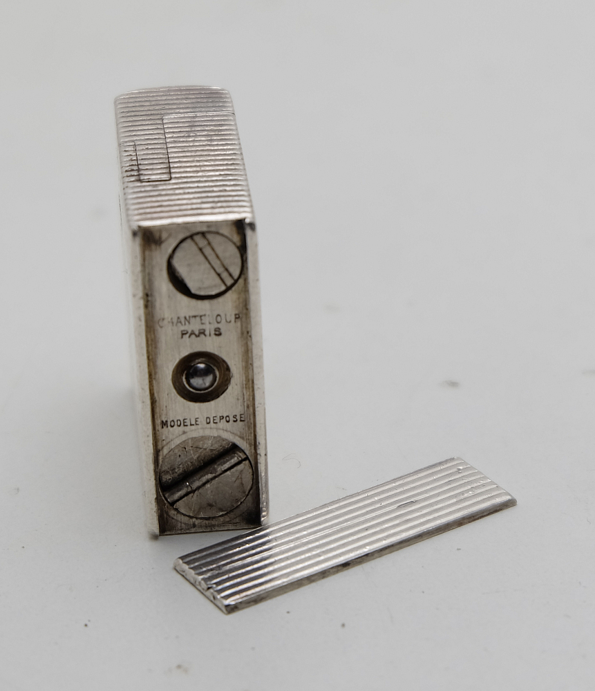 Chanteloup Paris Solid Silver Petrol Lighter Art Deco RARE! 1930-1940s Works! - 12