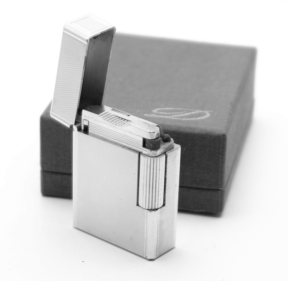 ​Dupont Line 1 Gas Lighter 20mk Gold Plated Works good! With box! Fully Serviced! - 6