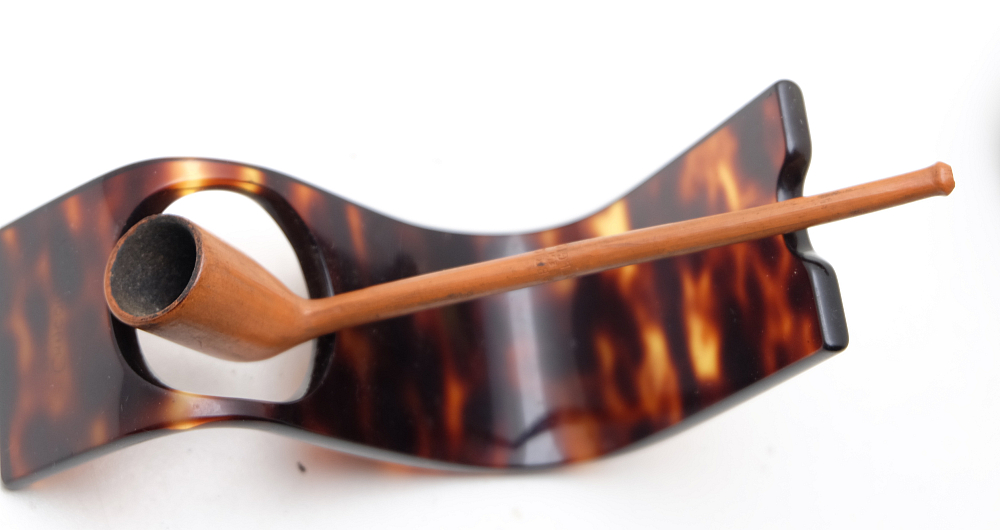 Fabrique De Belgique Onepiece Ceramic Vintage Tobacco Smoking Pipe - 2