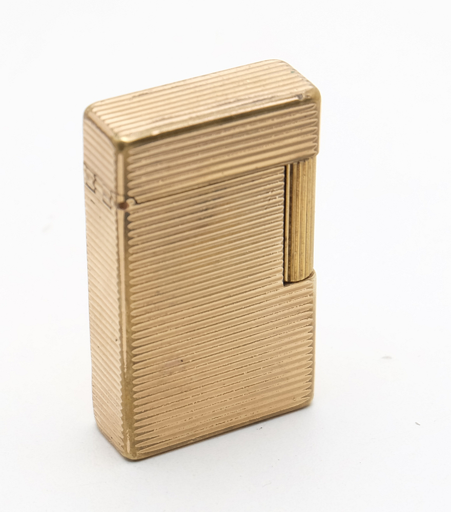 ​Dupont Line 1 Gas Lighter 20mk Gold Plated Works good! - 2