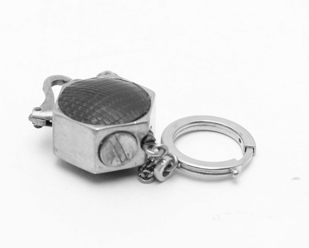 Unique Small French Leather Coated Petrol Lighter Works good! - 5