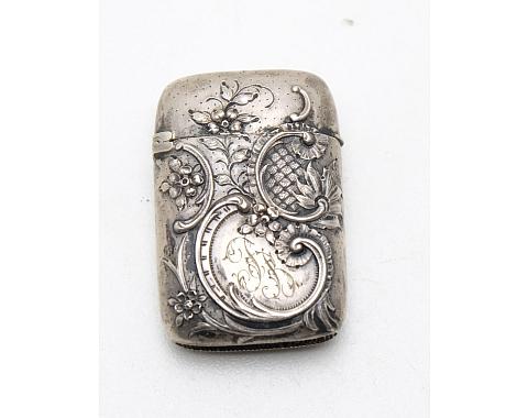 Solid Silver Antique French Matchbox Case Rare!