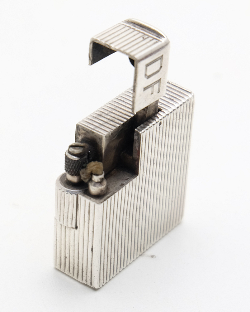 Chanteloup Paris Solid Silver Petrol Lighter Art Deco RARE! 1930-1940s Works! - 11