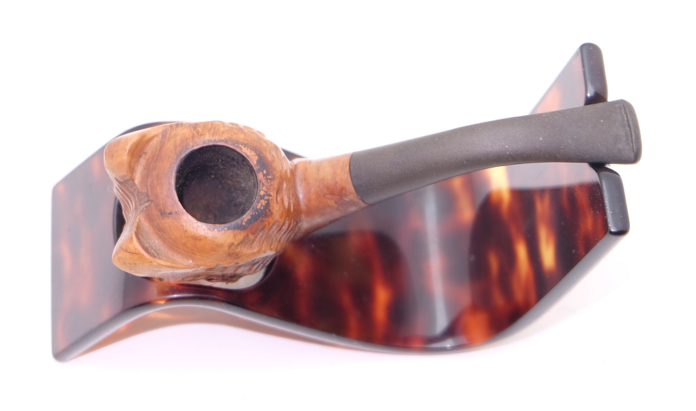 ​Vintage Freehand Smoking Tobacco Pipe Real Briar Foreign Cat Head - 2