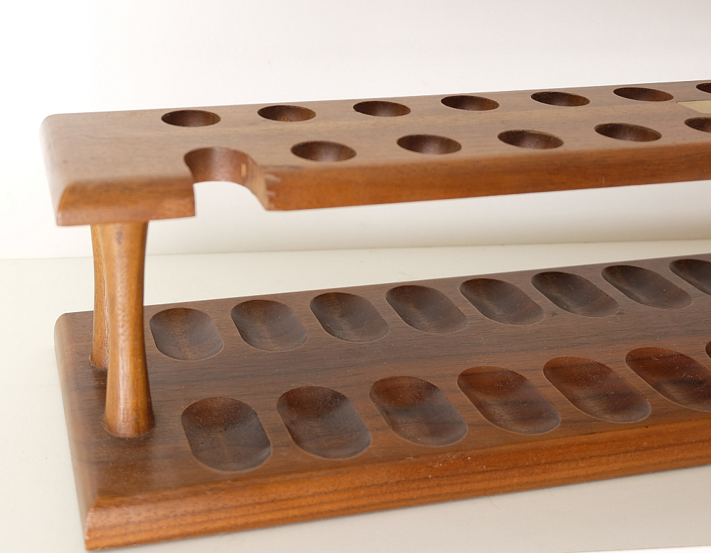 ​Beautiful Wooden Pipe Stand for 24 Big Billiard Pipes Vintage! - 8