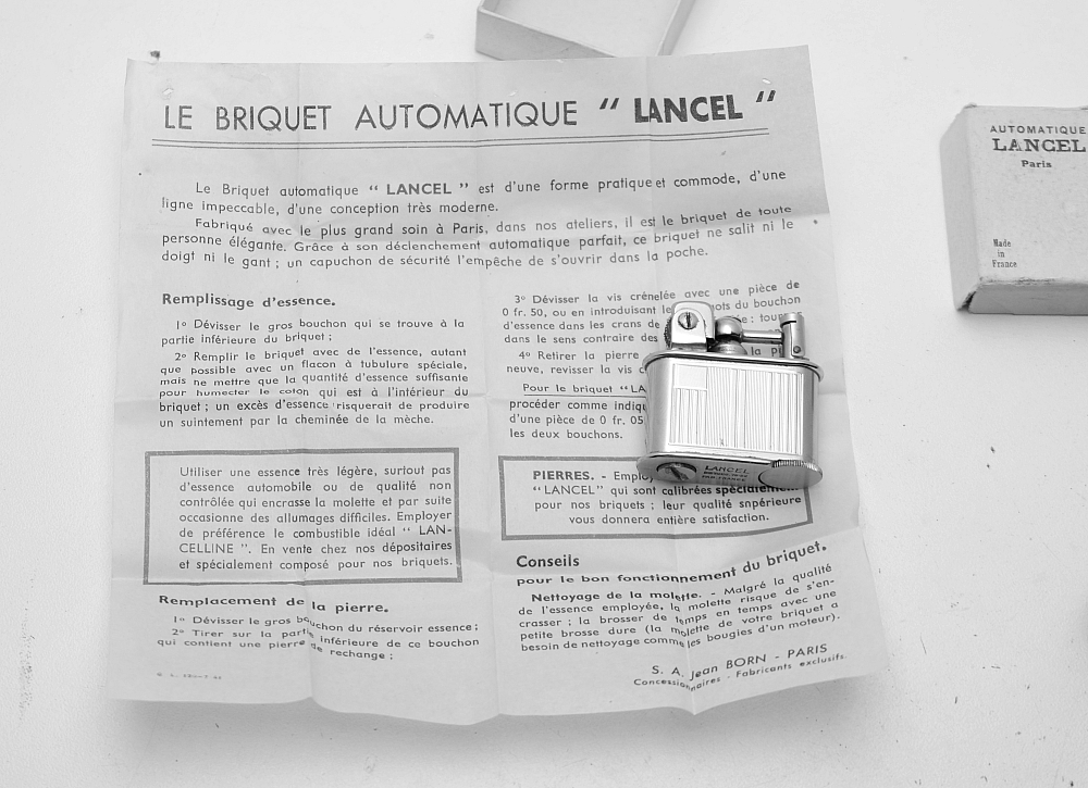 Lancel Automatic Petrol Lighter 1930s With box and instruction - 8