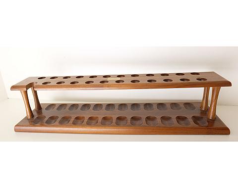 ​Beautiful Wooden Pipe Stand for 24 Big Billiard Pipes Vintage!