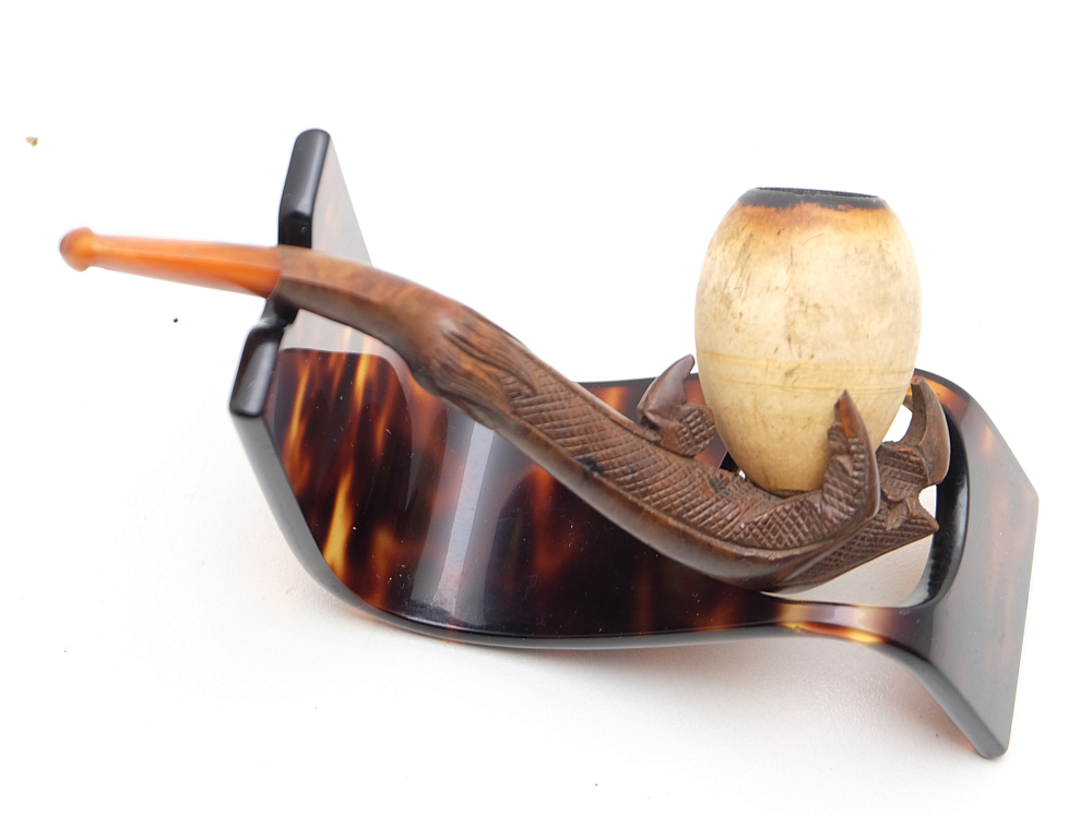 ​Antique Meerschaum Eagle Claw Tobacco Smoking Pipe Amber Stem Rare! - 4