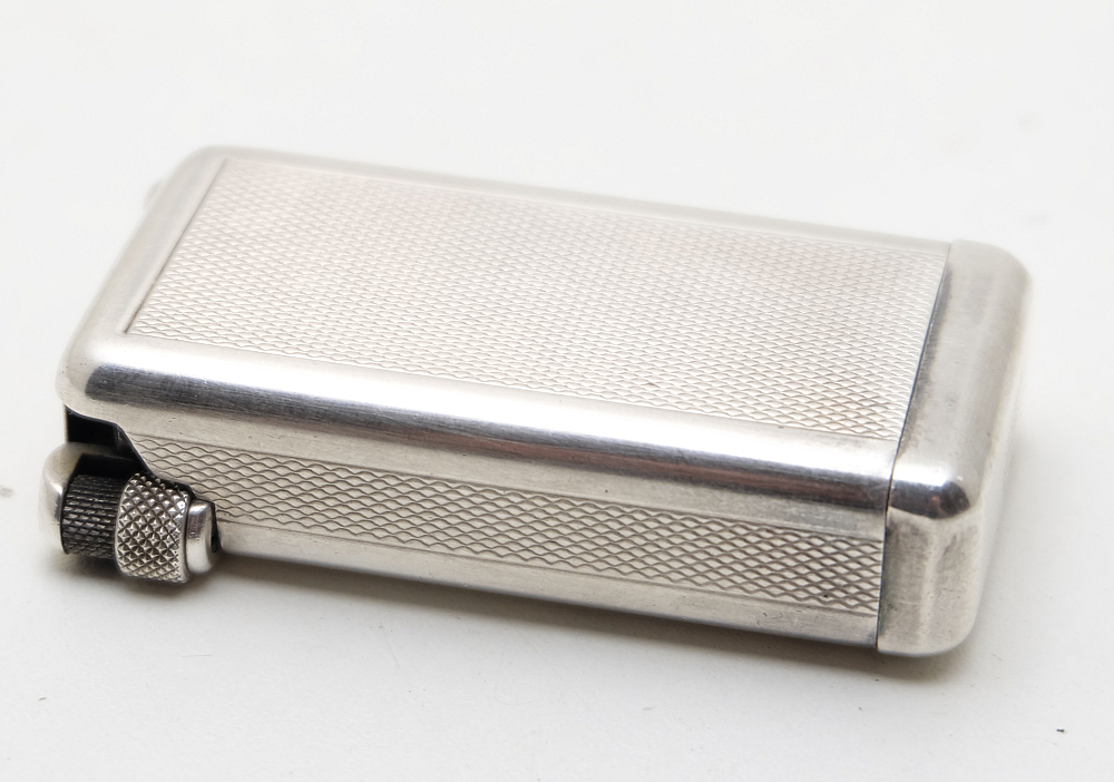 Flaminaire Quercia Grillon Gas Vintage Solid Silver Lighter 1950s Works! - 4