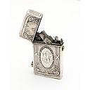 Silver 800 Automatic Petrol Lighter Germany 1900-1920S Works good! Rare! - 13 small
