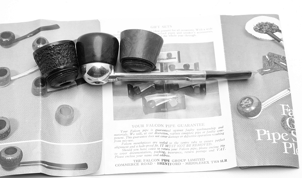 Unsmoked Falcon Made in England Vintage Tobacco Smoking Pipe + two bowls! - 1