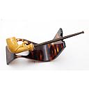 ​Nice Antique Long Black Ceramic Vintage Tobacco Smoking Pipe - 1 small