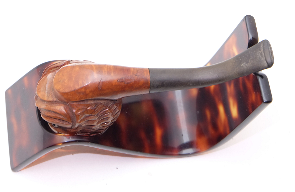 ​Vintage Freehand Smoking Tobacco Pipe Real Briar Foreign Cat Head - 3