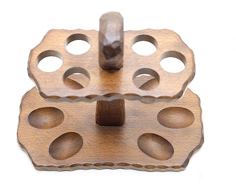 ​Unbranded Beautiful Wooden Pipe Stand for 6 Pipes Vintage!