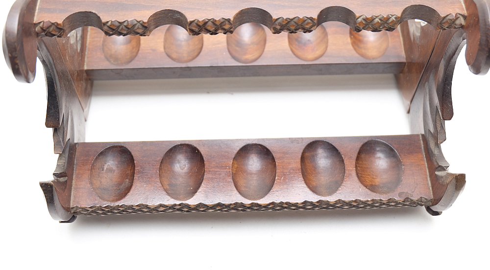 ​Unbranded Beautiful Wooden Pipe Stand for 10 Pipes Vintage! - 2
