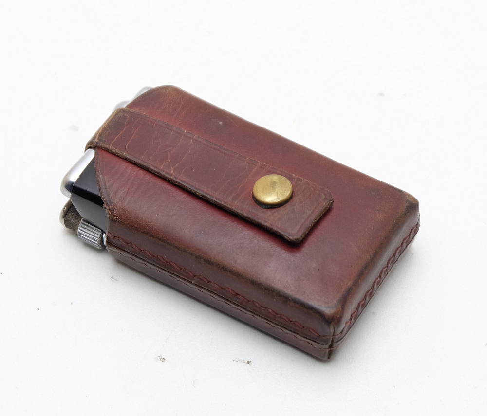 ​Flaminaire Quercia Made in France Gas Vintage Lighter with leather case!Works! - 9