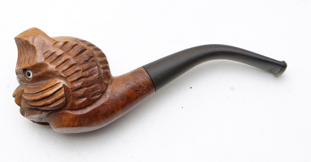 ​Vintage Freehand Smoking Tobacco Pipe Real Briar Foreign Cat Head - 7