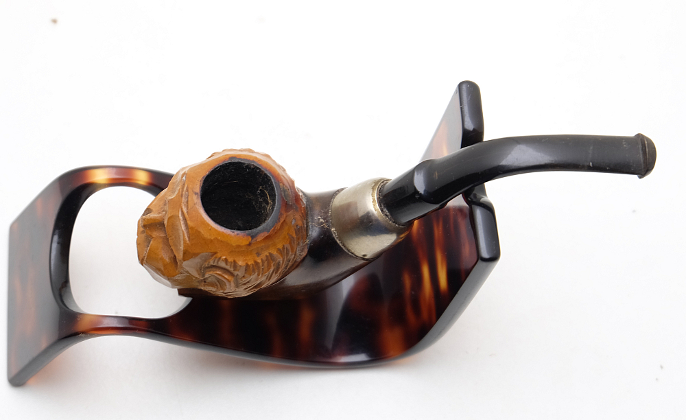 Unbranded Men Head Carved Vintage Smoking Tobacco Pipe - 3