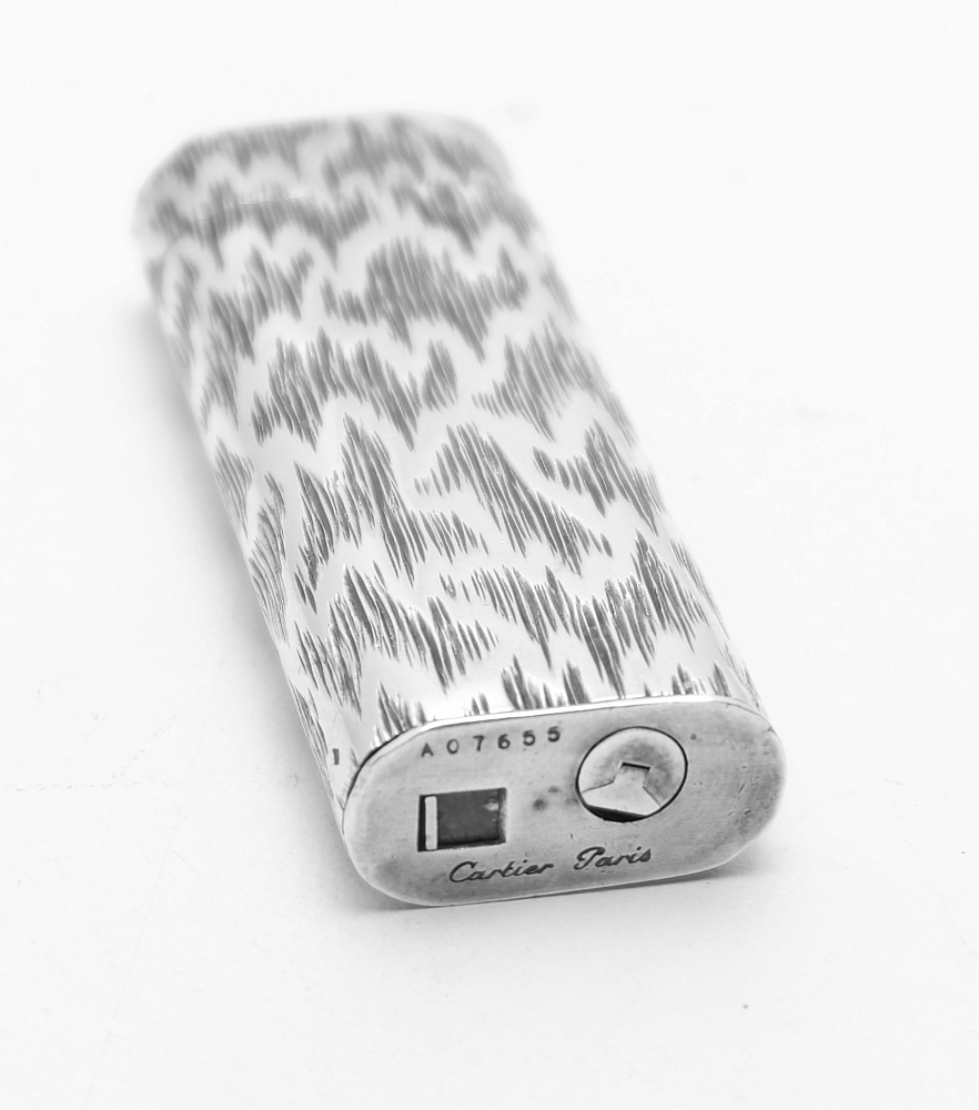 ​Cartier Sterling Silver 925 Vintage Gas Lighter With Box! Works! Fully Serviced! - 11