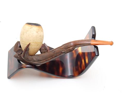 ​Antique Meerschaum Eagle Claw Tobacco Smoking Pipe Amber Stem Rare!