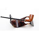 Nice Brown Unsmoked Ceramic French Vintage Tobacco Smoking Pipe - 6 small