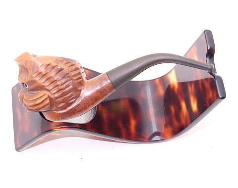 Vintage Freehand Smoking Tobacco Pipe Real Briar Foreign Cat Head