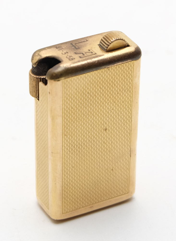 ​Flaminaire Quercia Gold Plated 10mk 1950s Gas Vintage Lighter Works good! - 3