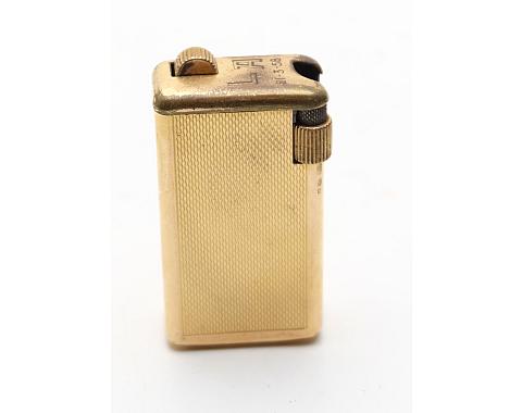 ​Flaminaire Quercia Gold Plated 10mk 1950s Gas Vintage Lighter Works good!