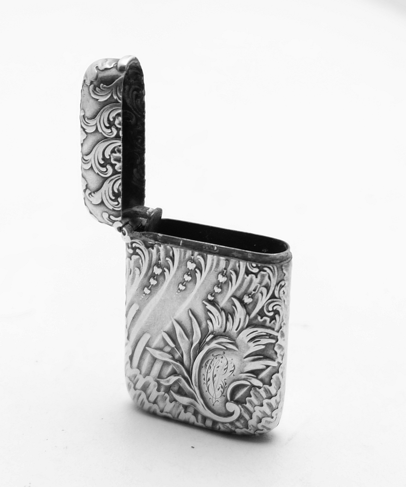 Solid Silver Antique France Matchbox Case Rare! - 9