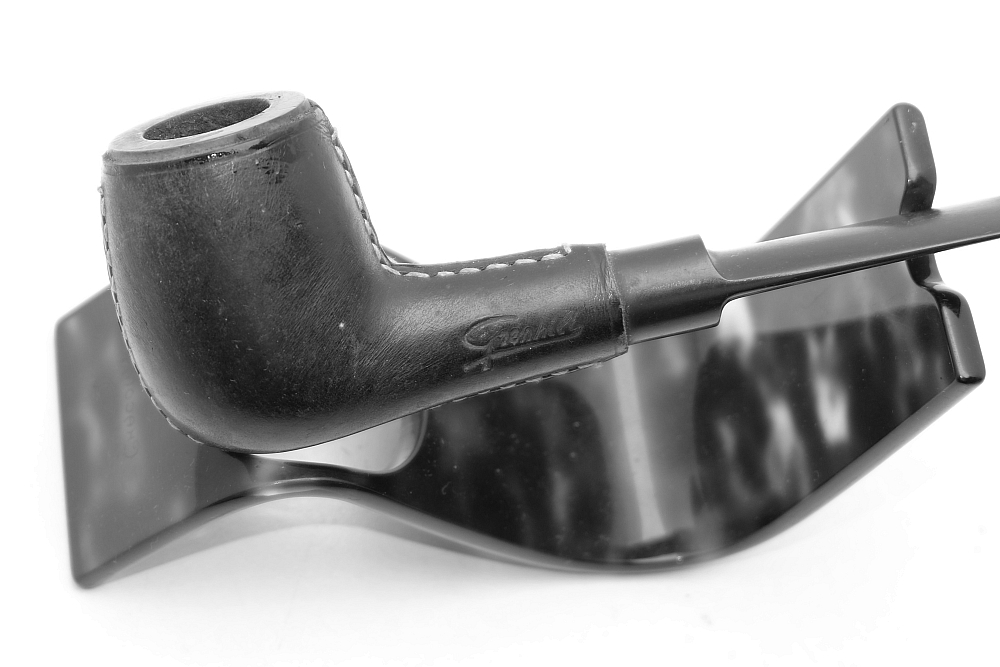 ​Billiard Vintage Tobacco Smoking Pipe Grenhill Leather Coated - 2