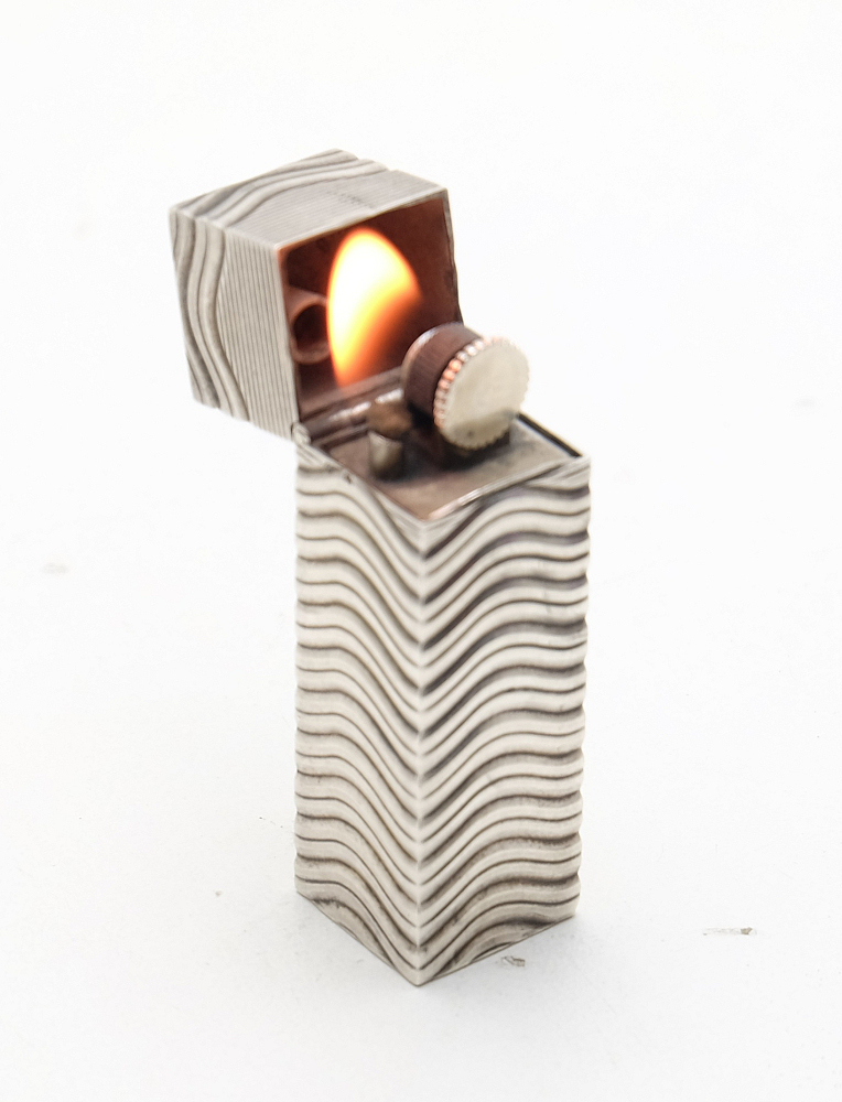 Boucheron Paris Sterling Silver With Stones Petrol Lighter Art Deco RARE! - 8