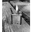 ​Rare French Vintage Petrol Lighter Flamidor National 2 Lisieux -Basilique - 1 small