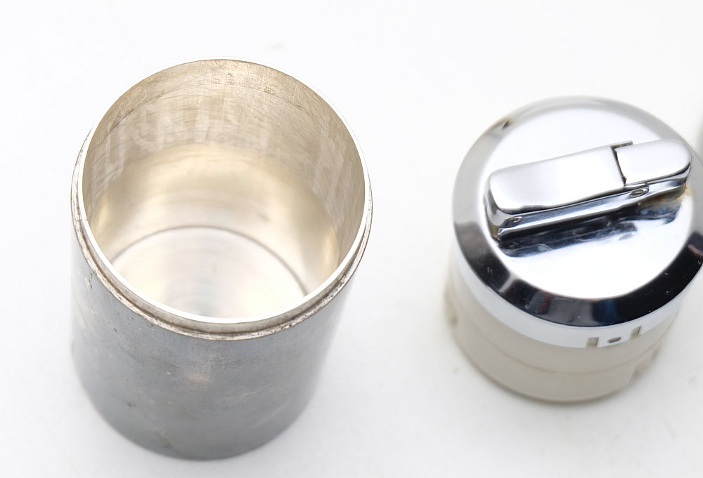 ​Hermes Set Solid Silver Lighter and Metal Gold Plated Ashtray 1960s - 13