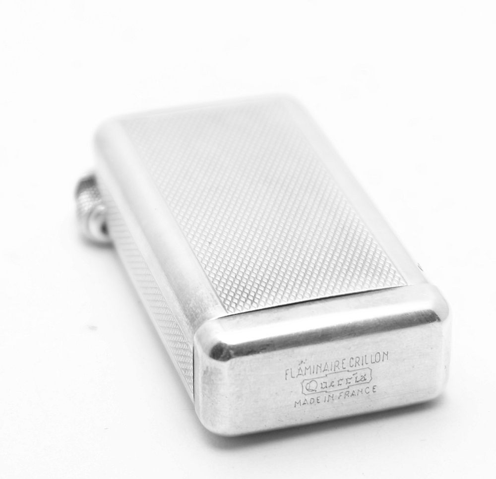 Flaminaire Quercia Grillon Gas Vintage Solid Silver Lighter 1950s Works! - 5