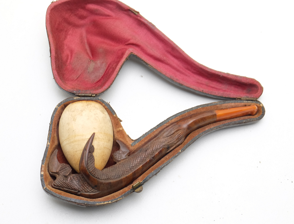 ​Antique Meerschaum Eagle Claw Tobacco Smoking Pipe Amber Stem Rare! - 2