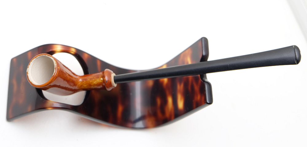 Nice Brown Unsmoked Ceramic French Vintage Tobacco Smoking Pipe - 4