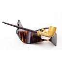 ​Nice Antique Long Black Ceramic Vintage Tobacco Smoking Pipe - 5 small