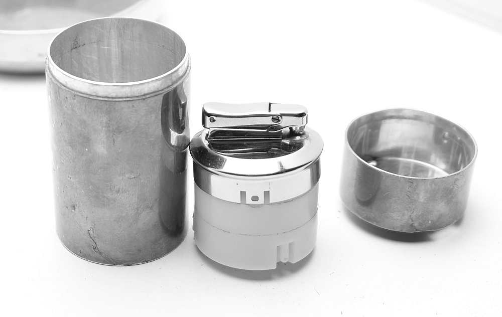 Hermes Set Solid Silver Lighter and Metal Gold Plated Ashtray 1960s - 12