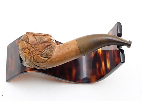 Aroma Fine Bruyere Carved Bent Bulldog Vintage Smoking Pipe
