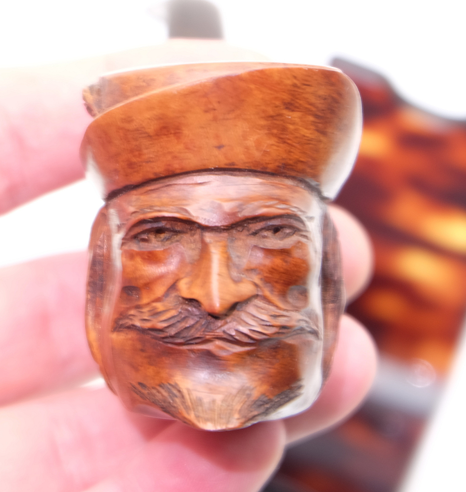 ​Men Head Bruyere Fine St.Claude Vintage Smoking Tobacco Pipe - 5